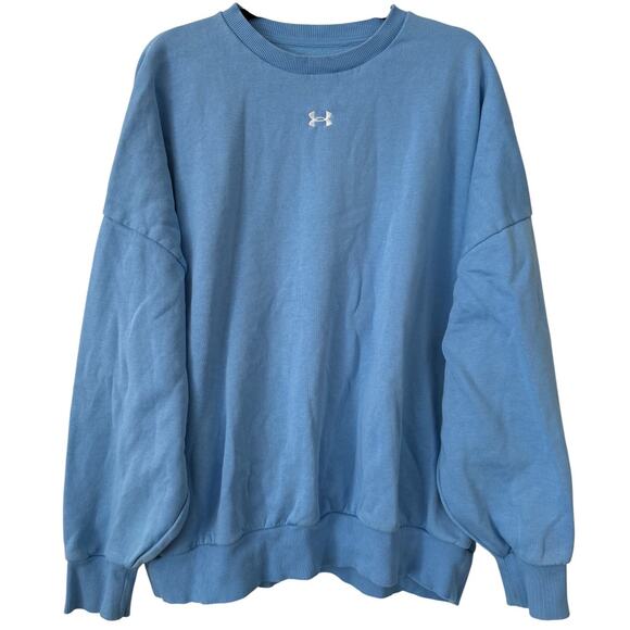 Under Armour Light Blue Fleece Lined Crewneck Long Sleeve Pull Over Sweater-1X - Picture 1 of 5